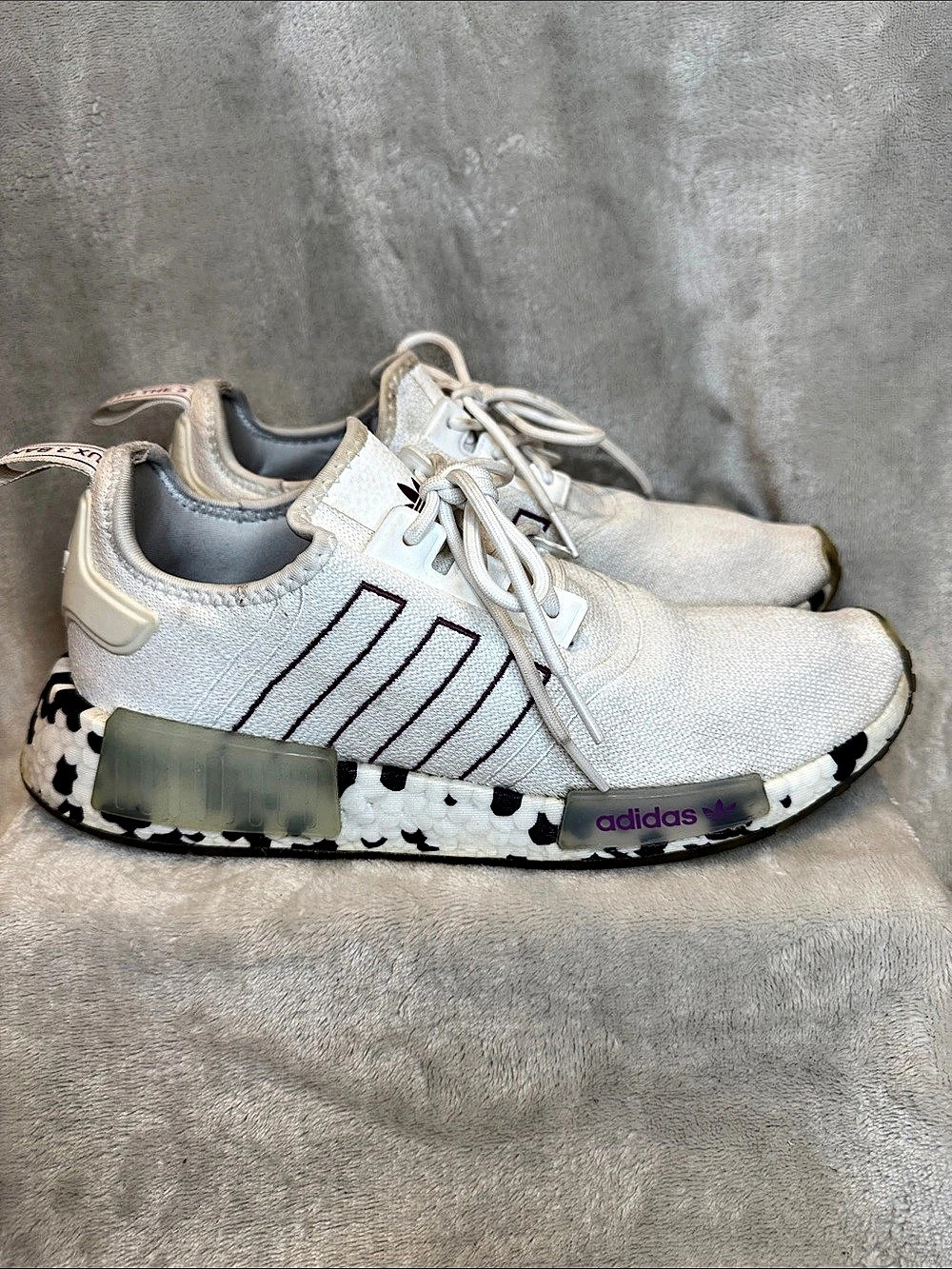 adidas NMD_R1 Animal Print Sneakers White & Black US 7